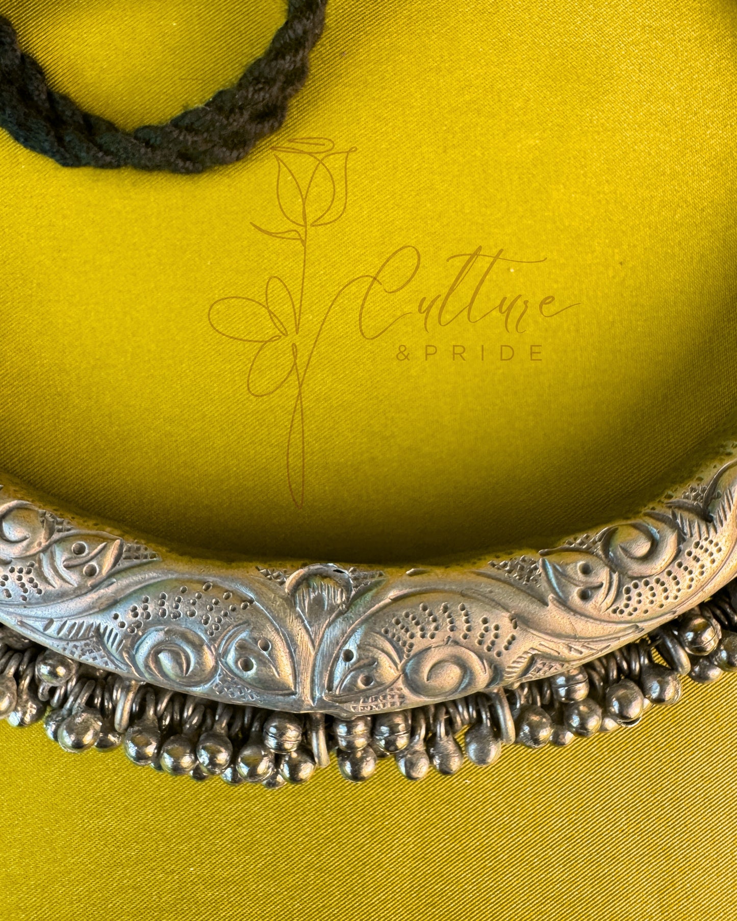 Vintage German Silver Tribal Choker Necklace