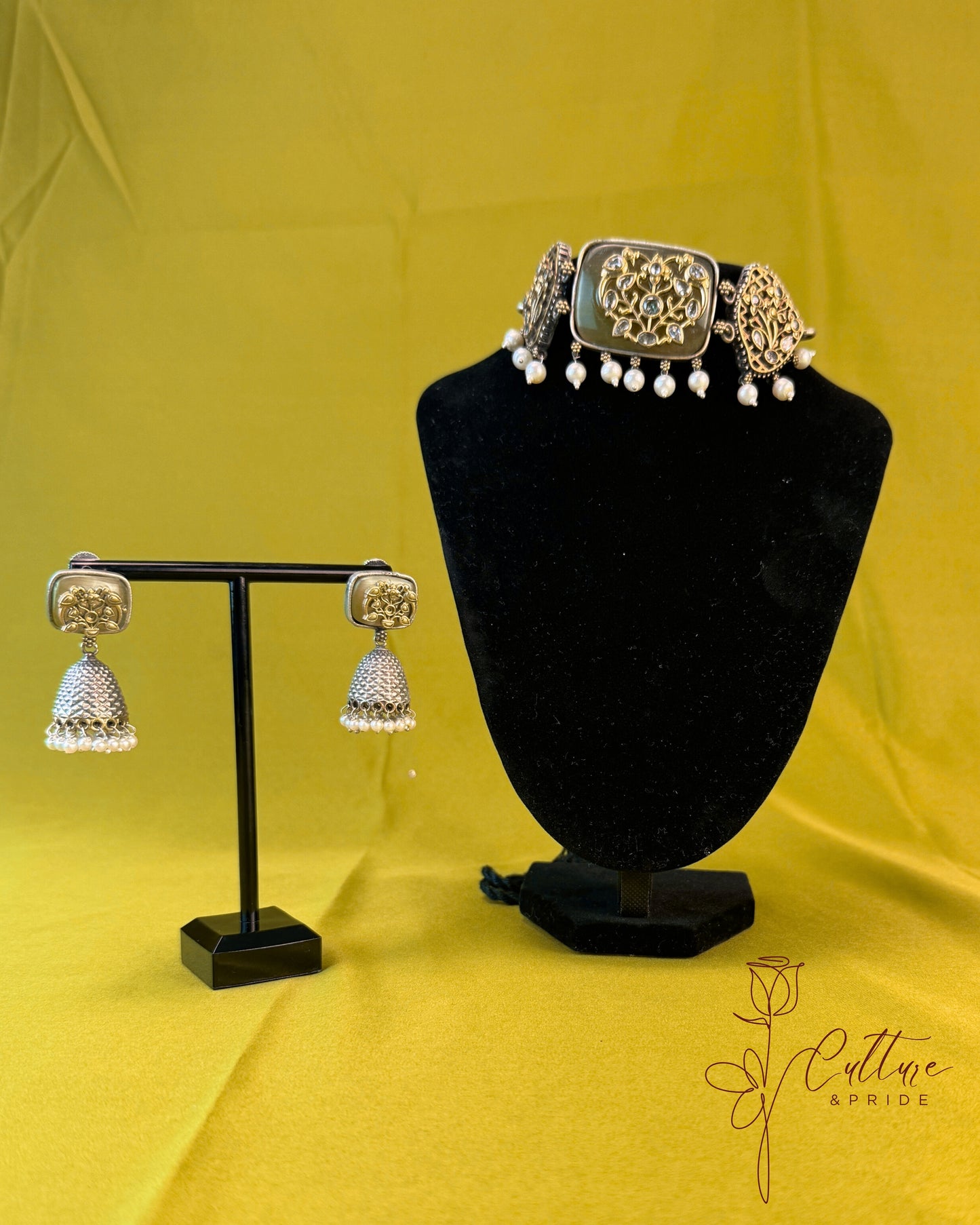 Golden Blossom Choker Set