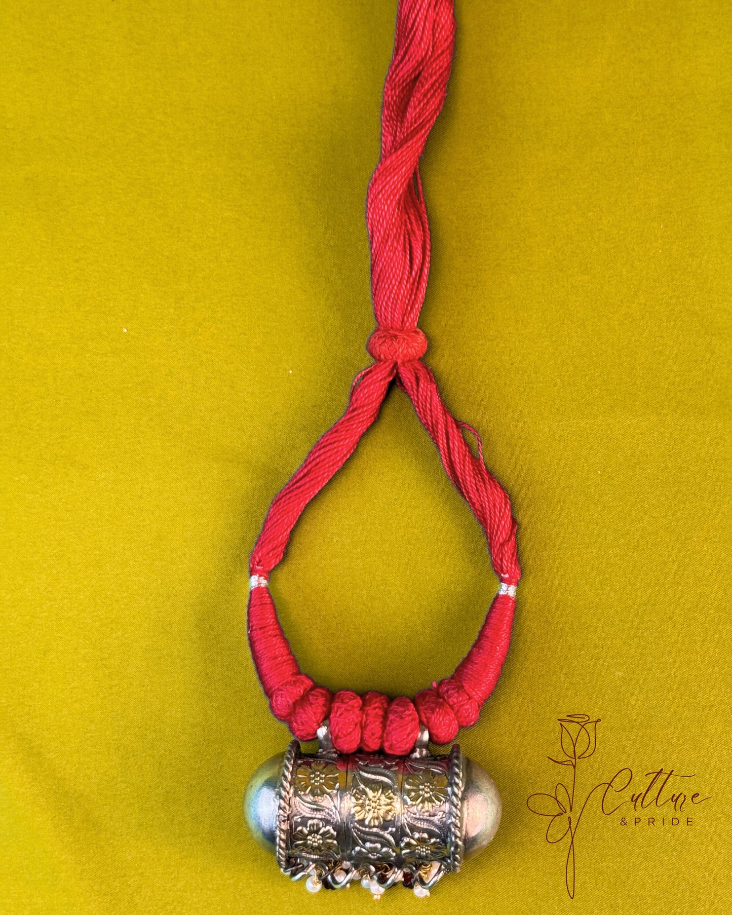 Vintage German Silver Tribal Pendant Necklace – Handcrafted Elegance | Culture & Pride