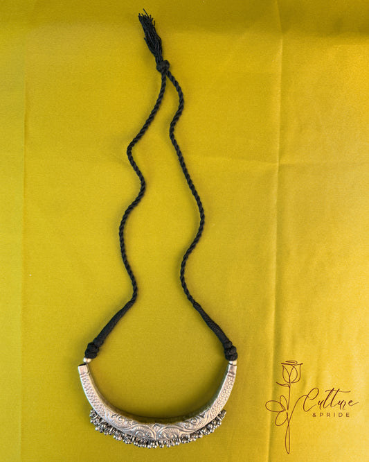 Vintage German Silver Tribal Choker Necklace