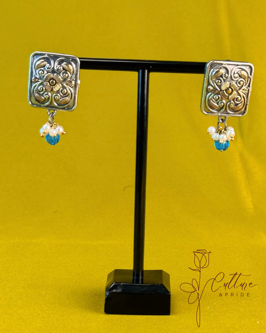 Blue Blossom Tribal Pearl Choker Set